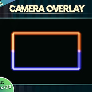 Webcam Overlay / Webcam Frame - Neon Glitch / Custom Twitch Streamlabs OBS Facecam Overlay