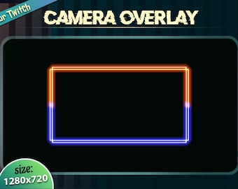 Webcam Overlay / Webcam Frame - Neon Glitch / Aangepaste Twitch Streamlabs OBS Facecam Overlay