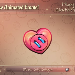 Animated Cute Heart twitch emote / Valentine&#39;s Day Heart Youtube emote / Animated Discord Emote