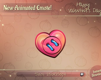 Animated Cute Heart twitch emote / Valentine's Day Heart Youtube emote / Animated Discord Emote