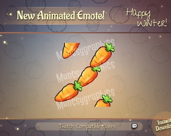 Animated cute carrot twitch emote / Youtube emote / Animated Twitch emote