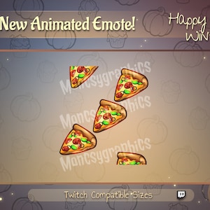 Geanimeerde schattige pizza twitch emote / Youtube emote / Animated Twitch emote