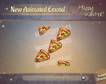 Animated cute pizza twitch emote / Youtube emote / Animated Twitch emote