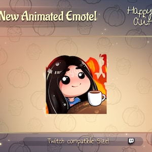 Animated This is fine / black hair Girl twitch emote / Youtube emote /Discord Emote / Animated Twitch emote