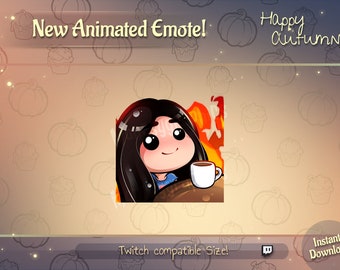 Animated This is fine / black hair Girl twitch emote / Youtube emote /Discord Emote / Animated Twitch emote