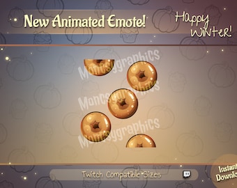 Animated Cute donuts twitch emote / Youtube emote /Discord Emote / Animated Twitch emote