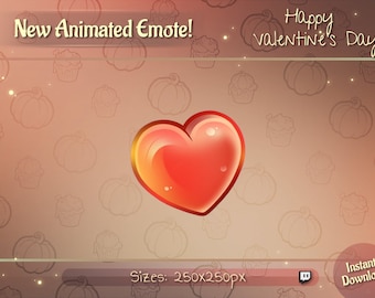 Animated Cute Heart twitch emote / Valentine's Day Heart Youtube emote / Animated Discord Emote