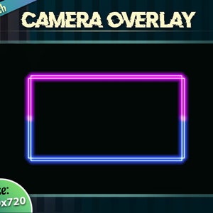 Nakładka na kamerę internetową / Ramka kamery internetowej - Neon Glitch / Niestandardowa nakładka na kamerę internetową Twitch Streamlabs OBS