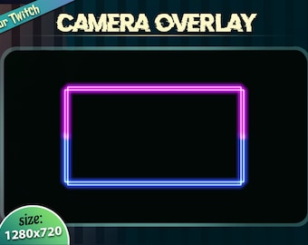 Neon Glitch Webcam Overlay – Animated Twitch Stream Overlay (WEBM)