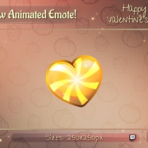 Animated Cute Heart twitch emote / Valentine&#39;s Day Heart Youtube emote / Animated Discord Emote
