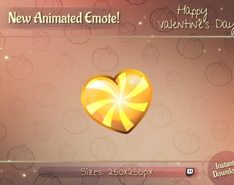 Animated Cute Heart twitch emote / Valentine's Day Heart Youtube emote / Animated Discord Emote