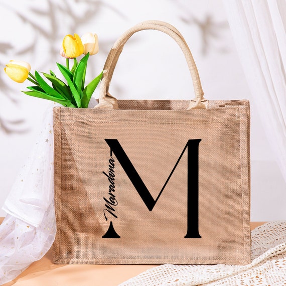 Burlap tote bag hotsell