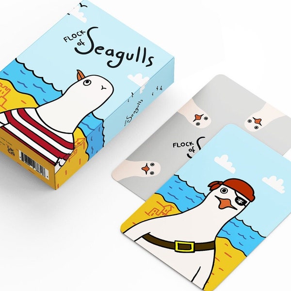 Flock of Seagulls, Card Game, UK Handmade Card Games for Whole Family, Great Gift Him, Gift for Her, Amazing Art, Board Game, Party Game