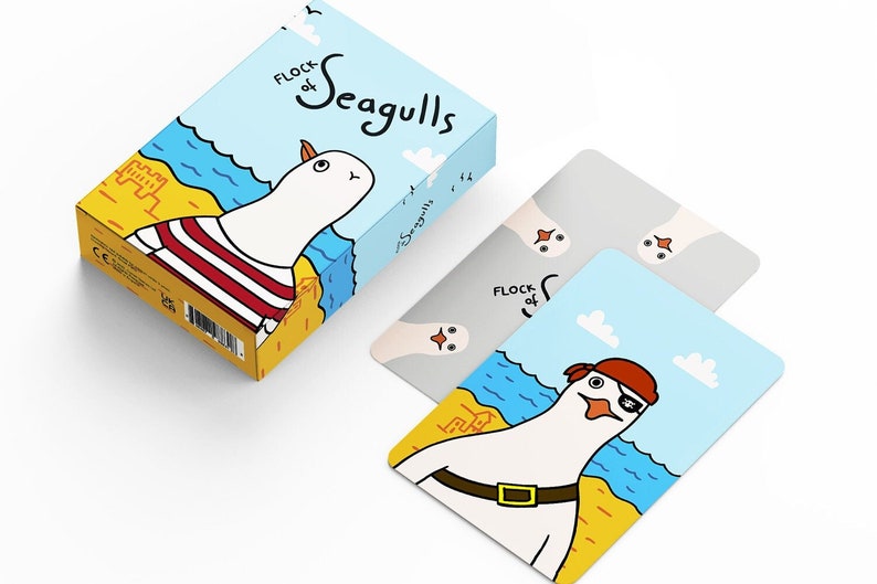 Flock of Seagulls, Card Game, UK Handmade Card Games for Whole Family, Great Gift Him, Gift for Her, Amazing Art, Board Game, Party Game image 1