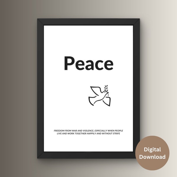 Frieden-Peace simple poster with saying for peace