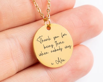 Collar de texto grabado personalizado con cita personalizada, regalo de mensaje de motivación inspirador reflexivo para ella, verso de la escritura de la letra de la canción