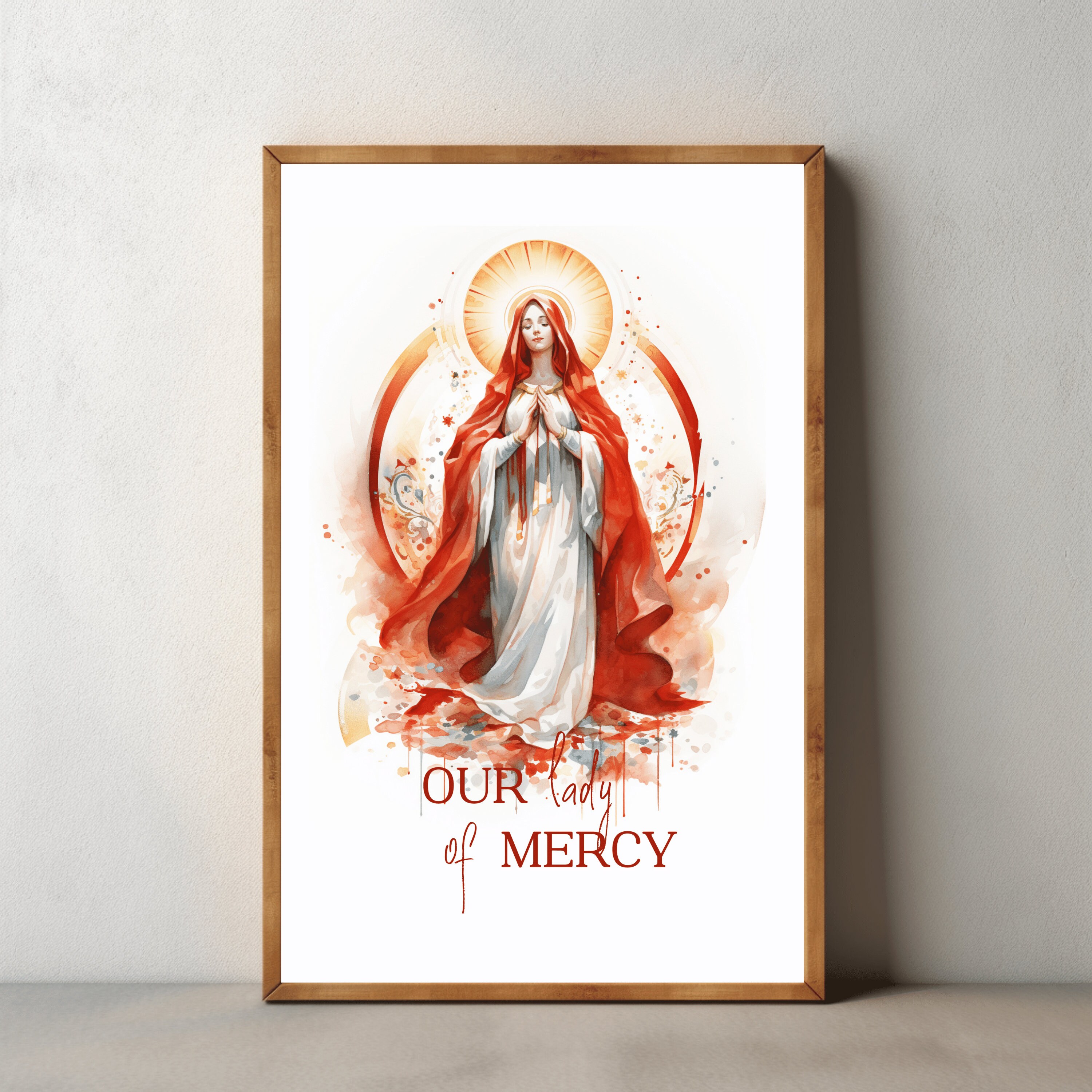 Blessed Virgin Mary Artwork Catholic Art Prints Gallery Wall Set, Altar ...