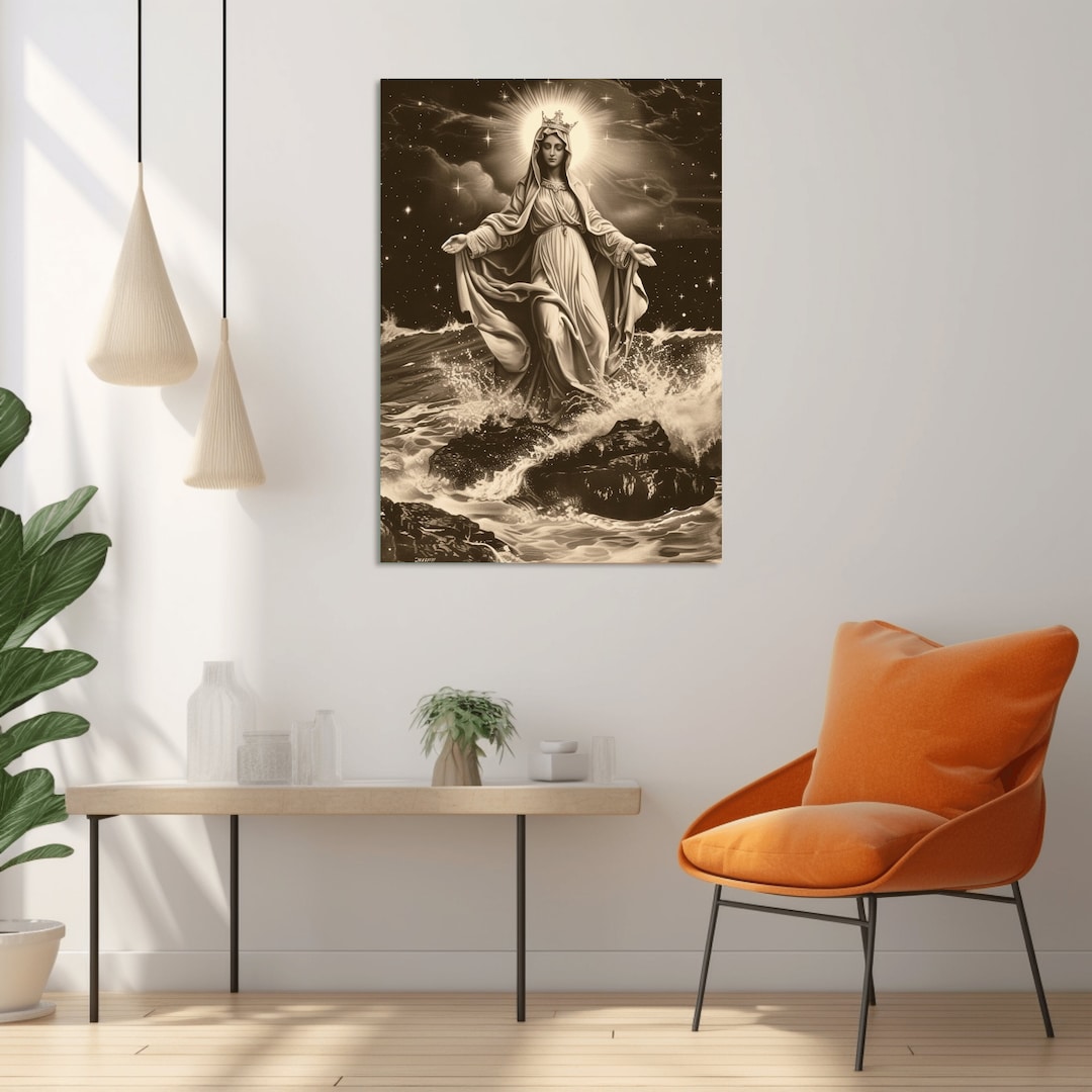 Vintage Our Lady Star of the Sea Poster, Printable Stella Maris Artwork ...