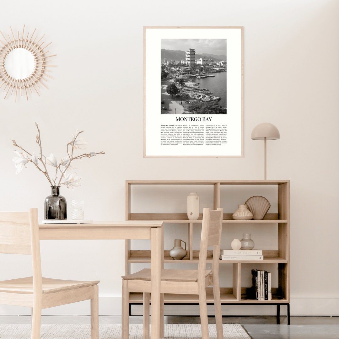 Black and White Travel Poster Vintage Montego Bay Travel Etsy