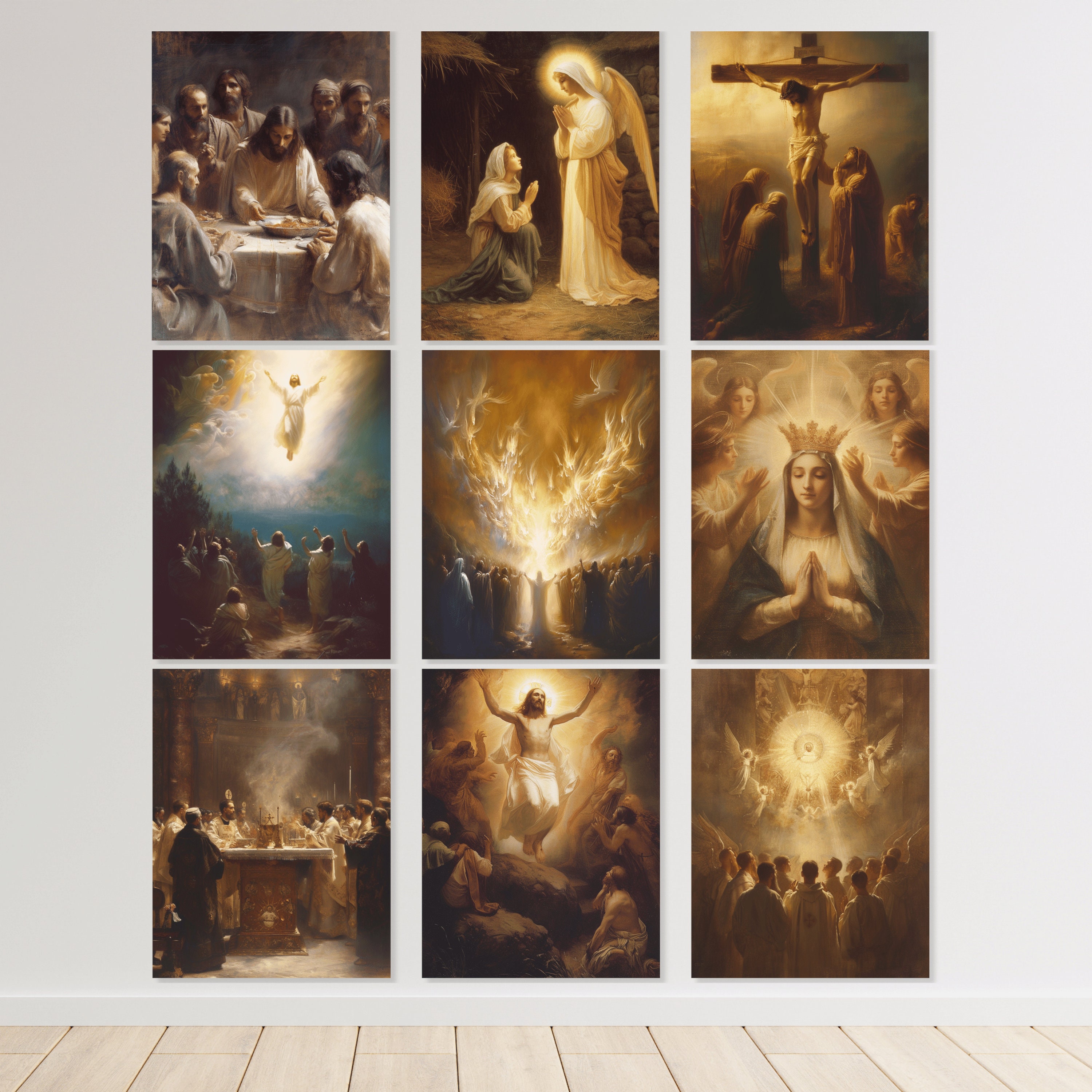 Powerful Gothic Crucifixion Painting by Arthur Hacker, Printable