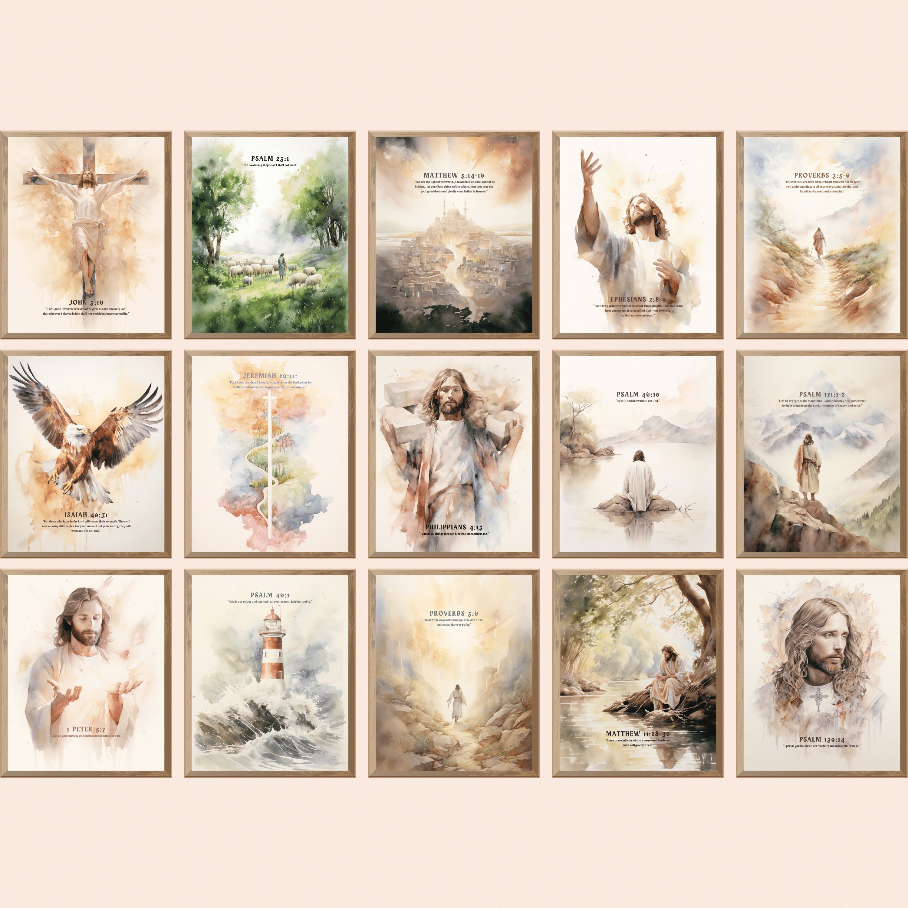 Druckbare moderne christliche Kunst, motivierendes Bibelvers Poster