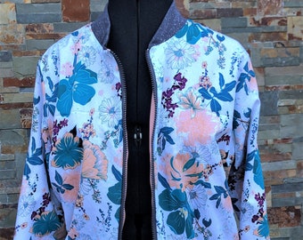 Bombers femme réversible fleurs