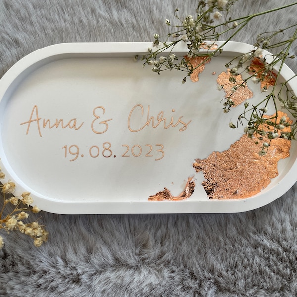 Personalisierte Ringschale  | Ring Box | Ringkissen | Schmuckschale I Hochzeitsgeschenk personalisiert | Vinyl