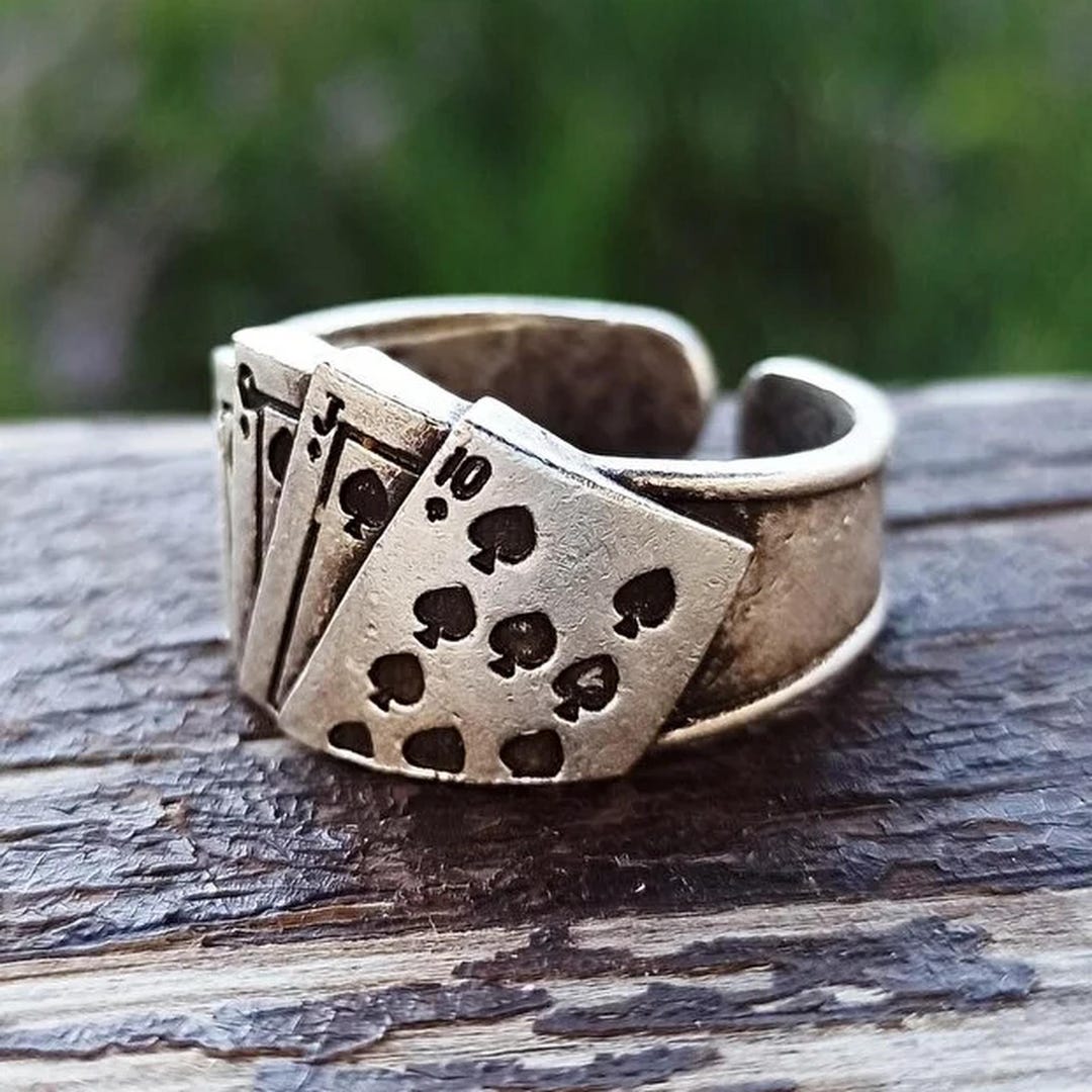 Card Cheat Rings Vintage Card Game Adjustable Statement Ring - Etsy