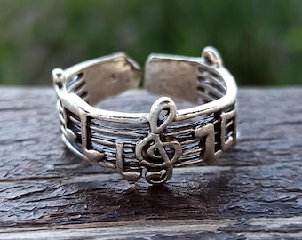 Treble-Clef Music Note Adjustable Ring