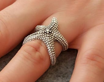 Starfish Adjustable Statement Ring