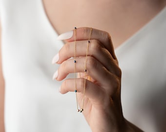 Hämatit Perlenkette: Handgemachter Boho Edelstein Schmuck