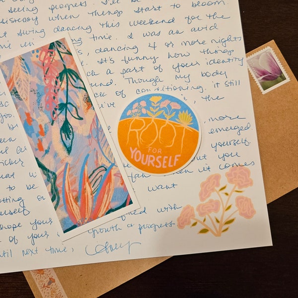 Monthly Handwritten Letter Snail Mail Subscription with Vinyl Stickers