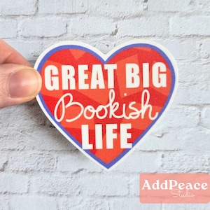 Great Big Bookish Life – cadeau boekenliefhebber, laptopsticker, dagboeksticker, waterdicht leesgrage accessoire