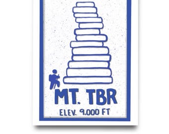 MT. TBR Hiking Your Bookstack Vinyl Sticker for Avid Readers