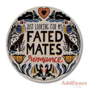 Sticker Fated Mates : vinyle fantastique loups, faucons et dragons romantiques