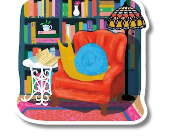 Snail Mail Sticker | Cozy Study Book Lover Illustrated Sticker