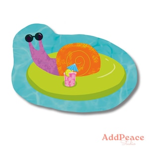 Snail Pool Float Sticker | Summer Swim Illustration
