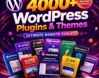 4000+ WordPress Themes Plugins Bundle, WordPress Theme Website Templates, Lifetime Access Ultimate Website Toolkit (Instant Download)