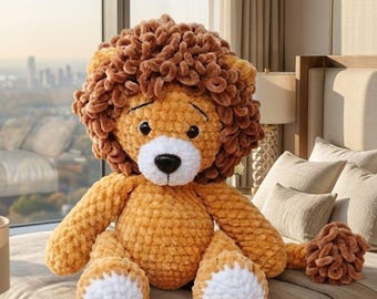 Realistische Löwen-Amigurumi-Häkelanleitung, Löwen-Häkelanleitung, lebensechtes Dschungeltier-Spielzeug, Plüschlöwe, DIY-Wildkatzen-Skulptur