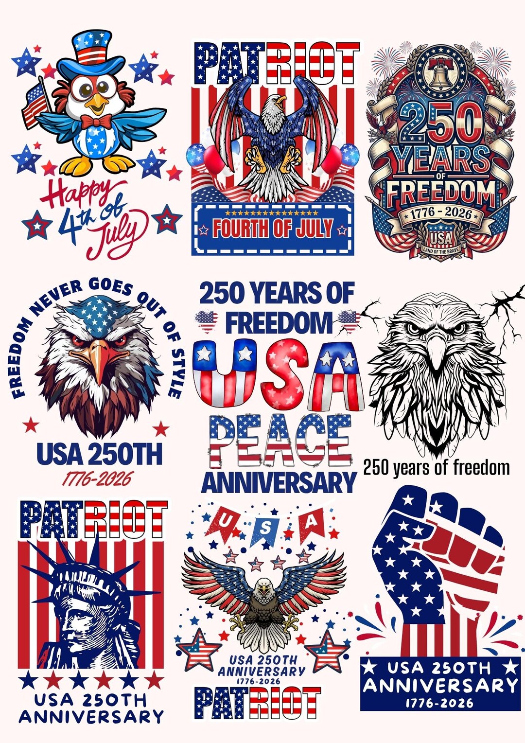 Usa 250th Anniversary Png Bundle, America 250 Years Anniversary 1776 ...