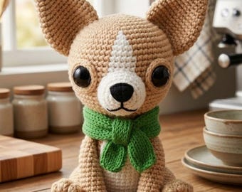 Realistische Chihuahua-Amigurumi-Häkelanleitung (PDF), Chihuahua-Amigurumi-Häkelanleitung, Anleitung für ein kleines Hunde-Plüschtier, Mini-Chihuahua-PDF