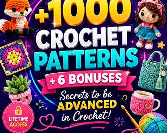 1000+ Crochet Patterns Bundle, Mega Amigurumi BUNDLE Crochet Patterns, Premium Crochet Patterns Bundle,  Amigurumi Animals, Dolls, Blankets