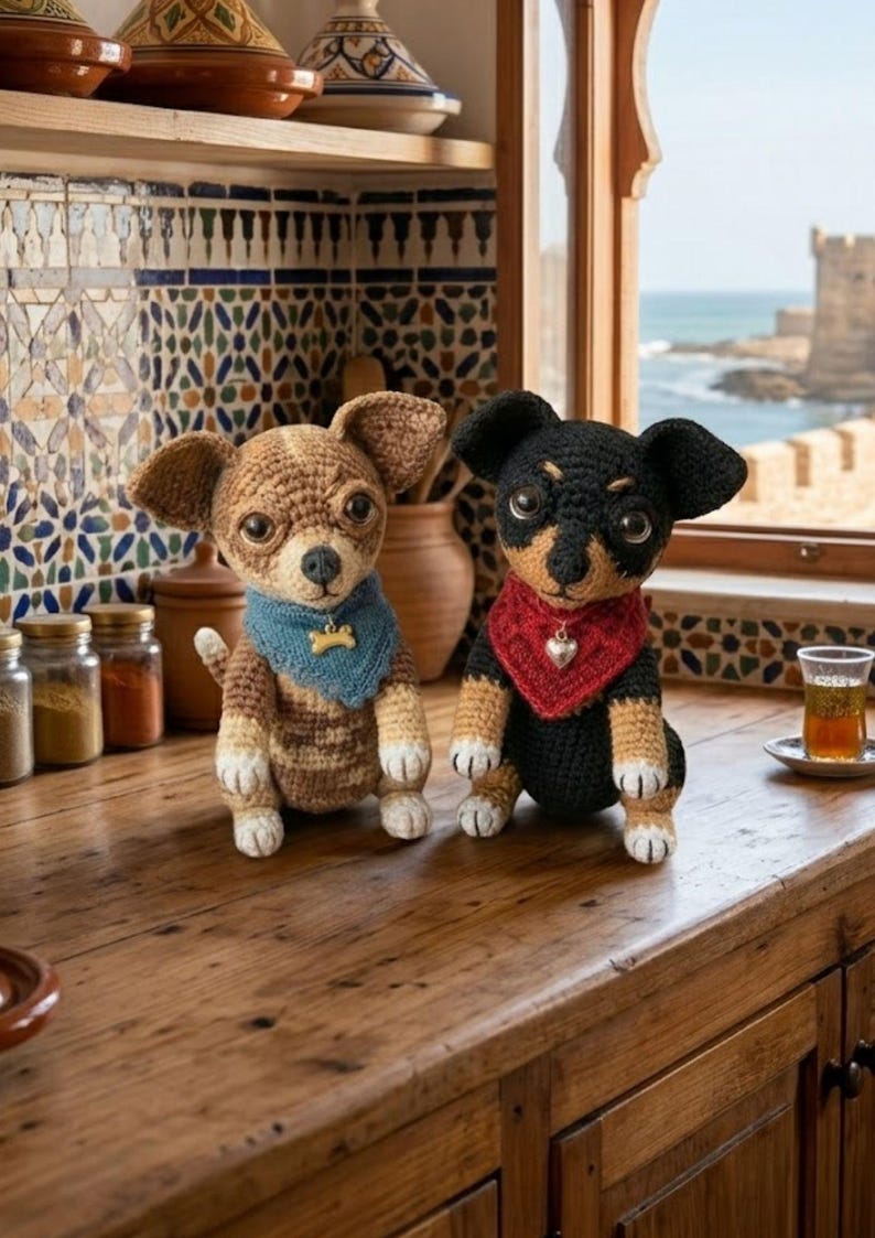 Patrón de amigurumi de chihuahua a crochet, patrón de amigurumi de chihuahua realista a crochet en PDF, tutorial de juguete de peluche para perro pequeño, mini chihuahua en PDF imagen 3