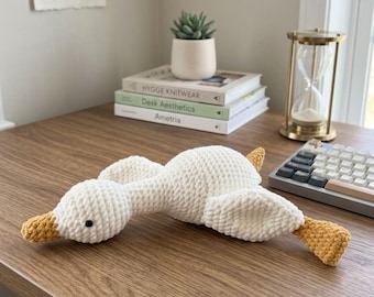 Häkelanleitung für eine schlafende Ente, Häkelanleitung für eine kleine Gans ohne Nähen, Amigurumi ohne Nähen, Amigurumi-Plüschtier für Anfänger (PDF-Download)