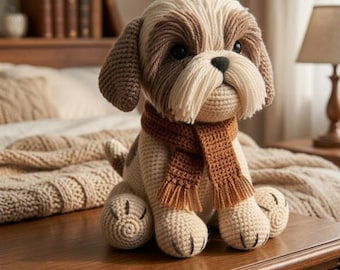 Realistische Shih Tzu Amigurumi Häkelanleitung, Welpenspielzeug-Tutorial, Shih Tzu Häkelanleitung: Amigurumi-Hunde-Plüschtier-Tutorial (PDF-Download)