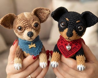 Chihuahua Amigurumi Crochet Pattern, Realistic Chihuahua Amigurumi Crochet Pattern PDF, Small Dog Plush Toy Tutorial, Mini Chihuahua PDF