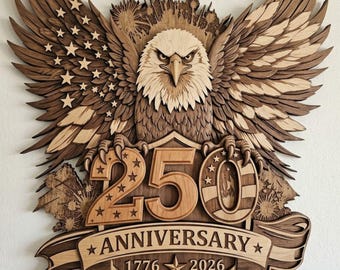 USA 250th Anniversary SVG Bundle, 1776–2026 Patriotic, Eagle Flag, Laser Engraving File, American Patriot Design, America 250 Emblem
