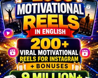 2000+ Motivational Reels Bundle, Viral Faceless Videos, Instagram Video Pack Business, Luxury & Inspiration Animation Reels, 9 million PLR