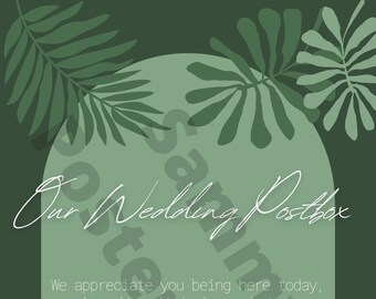 Green Forest Wedding Postbox Poster Digital Download