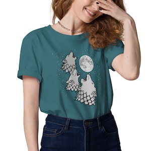 Three Direwolf Moon Unisex organic cotton t-shirt